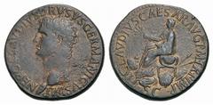 RÖMISCHE KAISERZEIT Nero Claudius Drusus +9, Bruder des Tiberius. Sesterz (unter Claudius) 41-42 -Rom-. NERO CLAVDIVS DRVSVS GERMANICVS IMP. Bloßer Kopf nach links / TI CLAVDIVS CAESAR AVG PM TR P IMP
