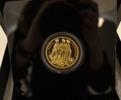 J. Modern Commemorative Gold St. Helena 2021 Gold 5 Pounds The Three Graces "Pattern" Proof Box & COA (AGW=1.5460 oz.) UNITED KINGDOM. ST. HELENA. Elizabeth II, 1952-. Gold 5 pounds, 2021. East India 