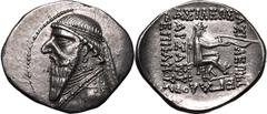 Good Extremely Fine | ANCIENT GREECE. KINGDOM OF PARTHIA. Mithradates II. Silver drachm, 120-109 BC. Ekbatana. Obv: diademed bust left. Rev: BAΣIΛEΩΣ MEΓAΛOV APΣAKOV ΕΠIΦANOVΣ, Arsakes I (founder of A