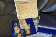 UNITED KINGDOM. Lot of 9 various metals coins. Coin 1: Elizabeth II, 1952-2022, 50 Pounds 1972. Royal Mint. Proof. Silver Wedding Anniversary. Mintage: 10,000. 31 mm. 22.63 g. 917/1000 Gold. (AGW=0.66