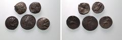 C. Ancient Greece Fine-About Very Fine | ANCIENT GREECE. Silver 5 x ar tetradrachms, 5th-1st centuries BC. Lot of 5 AR tetradrachms, including: 2 x Attica, Athens AR Tetradrachms (ref: Kroll 8) 2 x Un