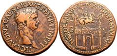 Roman Empire Good Very Fine; smoothed, medallic in appearance | ROMAN EMPIRE. Claudius. Bronze sestertius, AD 41-45. Rome. Obv: TI CLAVDIVS CAESAR AVG P M TR P IMP, laureate head right. Rev: NERO CLAV