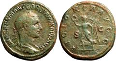 Roman Empire Very Fine | ROMAN EMPIRE. Gordian I 'Africanus'. Bronze sestertius, AD 238. Rome. Obv: IMP CAES M ANT GORDIANVS AFR AVG, laureate, draped and cuirassed bust right. Rev: VICTORIA AVGG, Vic