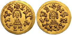 MIGRATIONARY. VISIGOTHS IN GAUL. Gold Tremissis, circa AD 439-455. Uncertain mint in Gaul. Pseudo-imperial issue in the name of Valentinian III. Obv: D N PLA VALENTINIANVS P F AVG, diademed, draped an