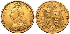 Very fine | UNITED KINGDOM. Victoria, 1837-1901. Gold Half-Sovereign, 1892. London. No JEB Low shield DISH L516. The production of half-sovereigns was held back for several years to steer the public t