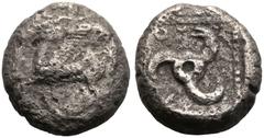 ANCIENT GREECE. DYNASTS OF LYCIA. Uncertain Dynast. Silver 1/3 Stater, circa 470/60-440/35 BC. Kuprilli. Obv: Pegasos flying left; triskeles below; all within linear square. Rev: KO-ΓP-ΛΛE, triskeles;
