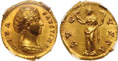 ROMAN EMPIRE. Diva Faustina I (wife of Antoninus Pius). Gold Aureus, AD 141-161. Rome. Obv: DIVA FAVSTINA, diademed and draped bust right. Rev: AVGVSTA, Ceres, veiled, standing facing, head left, hold
