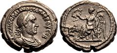 ROMAN PROVINCIAL. EGYPT, ALEXANDRIA. Gordian I 'Africanus'. Potin Tetradrachm, dated RY 1 = AD 238. Obv: Α Κ Μ ΑΝ ΓΟΡΔΙΑΝΟϹ ϹΕΜ ΑΦΡ ΕΥϹΕΒ, laureate, draped and cuirassed bust right. Rev: Nike seated l