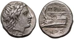 ANCIENT GREECE. BITHYNIA, KIOS. Silver Hemidrachm, circa 345-315 BC. Proxenos, magistrate. Obv: laureate head of Apollo right; KIA below. Rev: ΠΡΟΞΕΝΟΣ, prow of galley left, ornamented with star. Good