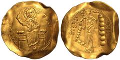 BYZANTINE EMPIRE. Alexius I Comnenus. Gold Hyperpyron, AD 1092-1118. Constantinople. Obv: ⧾ KЄ ROHΘЄI, Christ Pantokrator enthroned facing; IC-XC across upper fields. Rev: Emperor standing facing wear