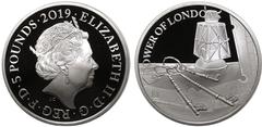 UNITED KINGDOM. Elizabeth II, 1952-2022. Silver 5 Pounds, 2019. Royal Mint. Proof. Part of the Tower of London Collection coin series by the Royal Mint, featuring some of the stories and ceremonies th