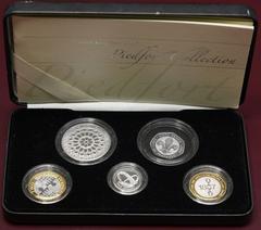 UNITED KINGDOM. Lot of 5 silver coins. Coin 1: Elizabeth II, 1952-2022, 5 Pounds (Crown) 2007. Royal Mint. Proof Piedfort. Diamond Wedding. Mintage: 2,000. 39 mm. 58.56 g. 925/1000 Silver. Celebrating