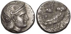 ANCIENT GREECE. PARTHIA(?), 'ATHENIAN SERIES'. Silver Didrachm, circa 246-238 BC. Hekatompylos(?). Attic standard. Obv: head of Athena right, wearing earring, necklace, and crested Attic helmet decora