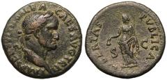 ROMAN EMPIRE. Galba. Bronze As, AD 68-69. Rome. Obv: IMP SER SVLP GALBA CAES AVG TR P, laureate head right. Rev: LIBERTAS PVBLICA S C, Libertas, draped, standing left, holding pileus in right hand and
