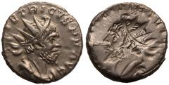 ROMAN EMPIRE. Tetricus I. Billon Antoninianus, AD 273. Treveri(?). Obv: IMP C TETRICVS P F AVG, radiate, draped and cuirassed bust right. Rev: Incuse of obverse. Extremely Fine; minimal wear, minor so