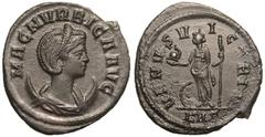 ROMAN EMPIRE. Magnia Urbica (wife of Carus). Billon Antoninianus, circa AD 283-285. Rome. Obv: MAGN VRBICA AVG, diademed and draped bust right, on crescent. Rev: VENVS VICTRIX, Venus standing left, ho