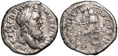Roman Empire ROMAN EMPIRE. Pertinax. Silver Denarius, AD 193. Rome. Obv: IMP CAES P HELV PERTIN AVG, laureate head right. Rev: OPI DIVIN TR P COS II, Ops seated left, holding corn ears. Very Fine. Fro