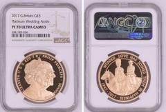 GREAT BRITAIN. Elizabeth II. 5 Pounds, 2017. Royal Mint. Platinum Wedding; Gold Proof. Celebrating the 70th anniversary of the marriage of HM Queen Elizabeth II to HRH Prince Philip, Duke of Edinburgh