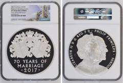 GREAT BRITAIN. Elizabeth II. 500 Pounds, 2017. Royal Mint. Platinum Wedding Silver Proof. Celebrating the Platinum Wedding (or 70th anniversary of the marriage) of HM Queen Elizabeth II to HRH Prince 