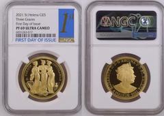 UNITED KINGDOM. ST. HELENA. Elizabeth II, 1952-. Gold 5 pounds, 2021. East India Company. Proof. Commissioned and produced by the East India Company in conjunction with the government of St. Helena, w