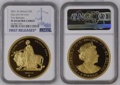 PF 69 ULTRA CAMEO | UNITED KINGDOM. ST. HELENA. Elizabeth II, 1952-. Gold 5 pounds, 2021. East India Company. Proof. Commissioned and produced by the East India Company in conjunction with the governm