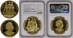 St. Helena 2021 Gold 5 Pounds The Three Graces Proof NGC PF 70 ULTRA CAMEO #5984724-025 (AGW=1.5460 oz.) PF 70 ULTRA CAMEO | UNITED KINGDOM. ST. HELENA. Elizabeth II, 1952-. Gold 5 pounds, 2021. East 