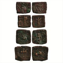 Ancient India. Indo-Scythian (4), (a) Spalahores, citing Vonones (c. 75-65 BC), Copper unit (2), Senior 66.2, 7.68g and 8.28g. Obv: Heracles crowning himself holding a club; Greek legend BASILEOS BASI