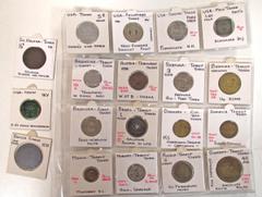 World Coins British Guiana One Stiver 1838 token issue (KMTn3); St Helena Solomon Dickson & Taylor Halfpenny ND (1821) (KMTn1); together with world transit tokens of Argentina Austria Bermuda (3) Braz