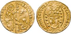 World Coins, The Order of Malta Collection of Richard Divall AO OBE, CRUSADES: CHIOS; Gold Ducat of Chios (14th Century) imitating Venetian Zecchino of Andrea Dandolo minor striking weaknesses else EF