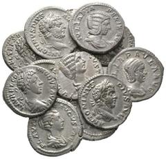 Ancient coins - Various properties Lot of 13 Roman Imperial Denarii, including Commodus (2), Septimius Severus (3), Julia Domna (3), Caracalla (3), Julia Paula, Plautilla. Average Very fine or better.