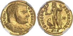EMPIRE ROMAIN - ROMAN Licinius I (308 – 324). Aureus 316, Siscia. NGC CH MS 5/5 5/5 (6636337-001). Av. LICINI - VS P F AVG. Buste lauré, drapé et cuirassé, à droite. Rv. IOVI CON - SERVATORI. Jupiter 
