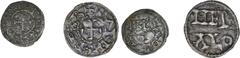 FRANCE / FÉODALES - FRANCE / FEUDAL Poitou (Comté de). Lot d'un denier et d'une obole immobilisés ND (XIe-XIIe s.), Melbourne. Dy.906 et Dy.912 v. ; Argent - 1,16 g et 0,50 g - 21 mm - 12 h Lot d'un d