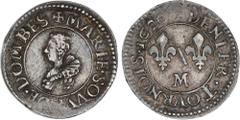 FRANCE / FÉODALES - FRANCE / FEUDAL Dombes, Marie de Bourbon-Montpensier (1608-1627). Essai du denier tournois en argent 1620, Trévoux. Divo 160 - PA.5171 ; Argent - 1,81 g - 18 mm - 6 h Légère faible