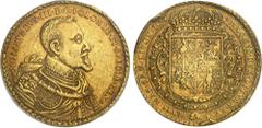 POLOGNE - POLAND Sigismond III Vasa (1587-1632). 80 ducats 1621 SA / II - VE, Bromberg (Bydgoszcz). PCGS AU50 (43297976). Av. * SIGISMVNDVS* III* D: G: POLONIÆ* ET* SVECIÆ* REX*. Buste cuirassé, la tê