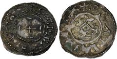 FRANCE / CAROLINGIENS - FRANCE / CAROLINGIAN Charles II le Chauve (840-877). Denier ND, Saint-Quentin. D.906 - MG.776-779 v. ; Argent - 1,62 g - 20 mm - 6 h De style "dégénéré", ce denier est certaine