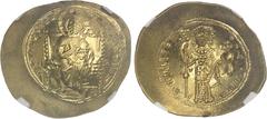 EMPIRE BYZANTIN - BYZANTINE Constantin X (1059-1067). Histaménon nomisma 1059-1067, Constantinople. NGC AU 4/5 4/5 (6645986-002). Av. +IhI IXS RЄX - RIINANThIm. Le Christ barbu avec le nimbe crucigère