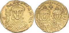EMPIRE BYZANTIN - BYZANTINE EMPIRE BYZANTIN - BYZANTINE Constantin V (741-775). Solidus ND (757-775), Constantine. BC.1551 - Sommer 23.2.1 ; Or - 4,43 g - 19 mm - 6 h Quelques marques dans les champs.