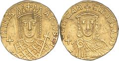 EMPIRE BYZANTIN - BYZANTINE EMPIRE BYZANTIN - BYZANTINE Constantin VI et Irène (780-797). Solidus ND (792-797), Constantinople, 9e officine. BC.1594 - Sommer 25.3 ; Or - 4,45 g - 19 mm - 6 h Une grand