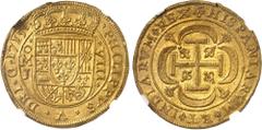 MEXIQUE Philippe V (1700-1746). 8 escudos "royal" (frappe spéciale) de la flotte de l'argent espagnole 1715, M°, Mexico. NGC MS 62 (Shipwreck certification) (2114983-001). Av. *PHILIPPVS* V* DEI* G* (