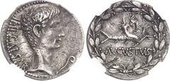EMPIRE ROMAIN Auguste (27 av. J.-C. - 14 ap. J.-C.). Cistophore ND (27-26 av. J.-C.), Pergame. NGC XF 5/5 1/5 (5790005-009). Av. IMP. CAESAR. Tête nue à droite ; au-devant, un lituus. Rv. AVGVSTVS. Da