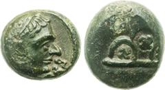 Ancient Malwa, Vijayamitra (circa 2nd century BC), Copper Unit, 5.62g, Obverse: bust of the ruler facing right, wearing diadem, Brahmi legend Vijaya(mitasa) starting at 5 o’clock; the portrait on the 