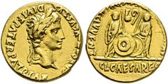 Römische Münzen Kaiserzeit. Augustus (Octavianus) 27 v. Chr. -14 n. Chr Aureus ca.2 v. Chr. -4 n. Chr. -Lugdunum-. CAESAR AVGVSTVS DIVI F PATER PATRIAE. Belorbeerte Büste nach rechts / AVGVSTI F COS D