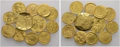 Lots antiker Münzen Griechische, keltische, römische, byzantinische und orientalische Münzen. 12 Stücke: BYZANZ-GOLDMÜNZEN. Justinianus I. 527-565, 3x Solidus (Sommer 4.3, 1 Ex. mit interessantem, sta