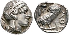 Griechische Münzen. Attika. Athen Tetradrachme 420-404 v. Chr. Ähnlich wie vorher. SNG Cop. 31ff, Pozzi 3464. 17,19 g fast vorzüglich