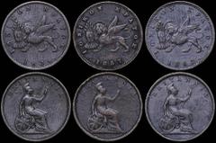 COINS & TOKENS - IONIAN ISLANDS GREECE: Lot of 3 coins composed of 1 new Obol (1834.), 1 new Obol (1857.) & 1 new Obol (1862.). The lion of St Mark and inscription "ΙΟΝΙΚΟΝ ΚΡΑΤΟΣ" on obverse. All thr