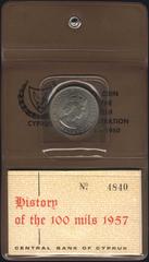 COINS & TOKENS - C Y P R U S 100 Mils (1957) in copper-nickel circulated as the last coin of the British Administration. Obv: Crowned bust of Queen Elizabeth II, designed by Cecil Thomas. Rev: Stylize