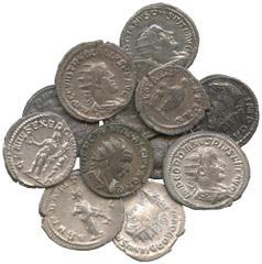 Ancient Coins, Roman, Miscellaneous Silver Antoniniani, including issues of Ellagaballus, Philip I, Gordian, Trebonius-Gallus, Severus Alexander, Valerian, Postumus, Gallienus, Otacilia-Severa, Saloni