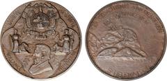 Commemorative Medals, Medals of the Z.A.R, Boer War: St. Helena, Prisoner of War Camp, hollow bronzed medal, 1900, by J.L. Lefranc (a French POW on St Helena), images relating to South Africa includin