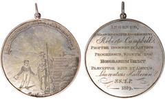 Foreign Coins and Medals, Australia, Sydney, Halloran School, large silver prize medal, 1819, engraved by Samuel Clayton, and signed 'S. Clayton Del et Sculpt', awarded to Robert Campbell, Minerva sta