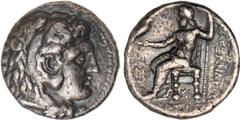 Ancient Coins Ancient Coins, Seleucid Empire, Seleukos I Nicator, silver tetradrachm. In the name and types of Alexander the Great, Babylon (I), c. 311-300 BC. head of Herakles facing r., with the fea